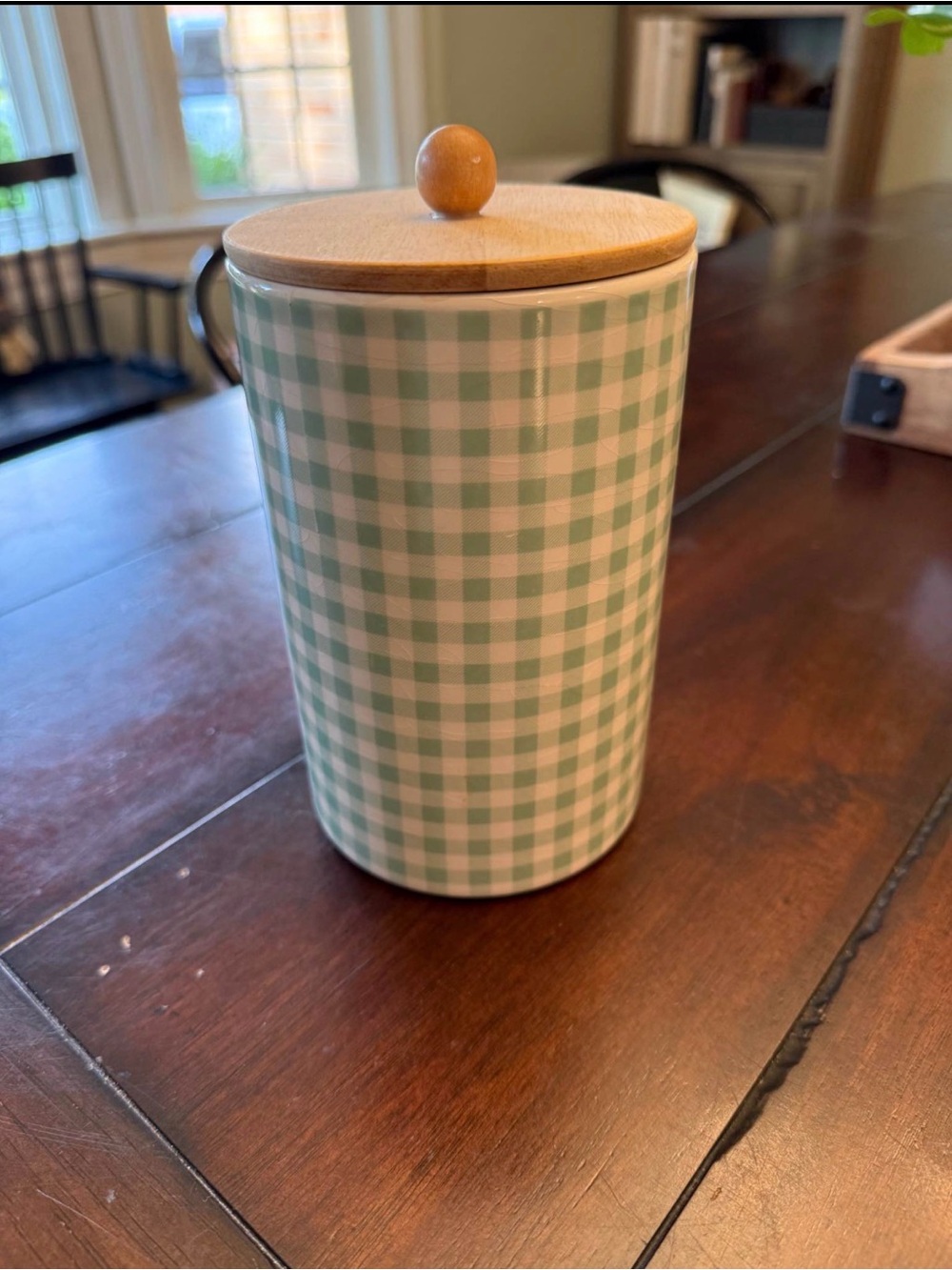 Spring gingham candy/treat jar - Picture 2 of 5